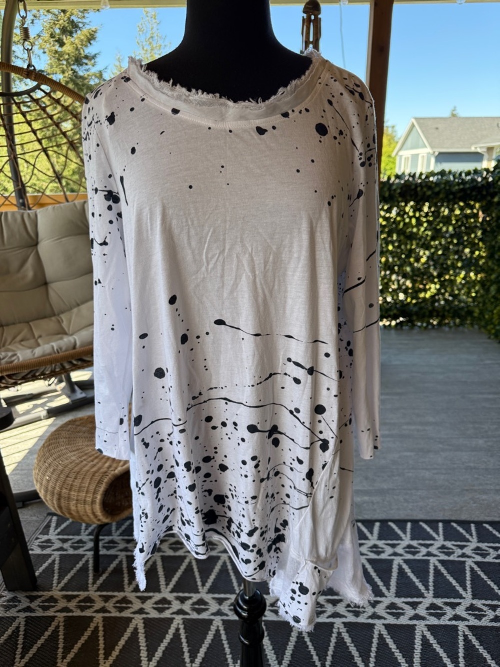 Banana Blue | Navy Splatter Print Top